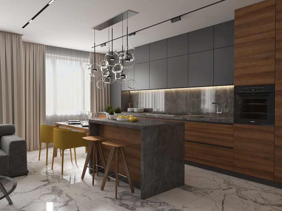 Этюд в теплых тонах: 4-комнатная квартира 106 м2