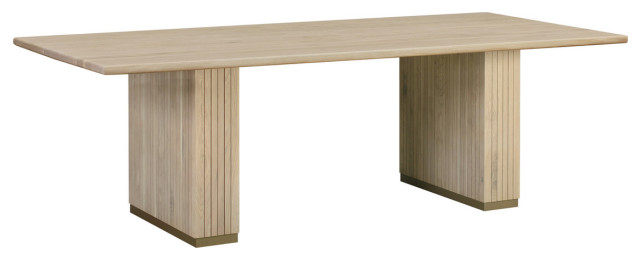 Chelsea Natural Oak Rectangular Dining Table, 96" Long Wooden Table, Natural