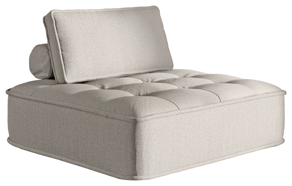 Divani Casa Nolden Modern Modular Grey Fabric Armless Seat