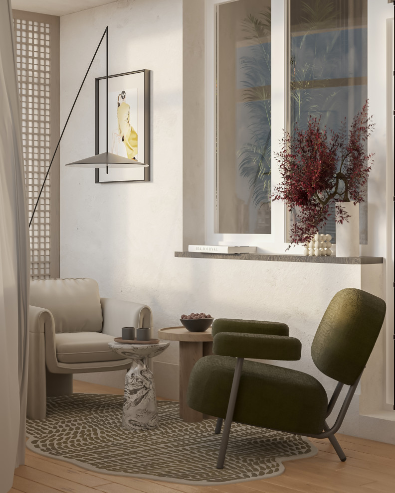 Дизайн-проект лоджии в стиле Джапанди