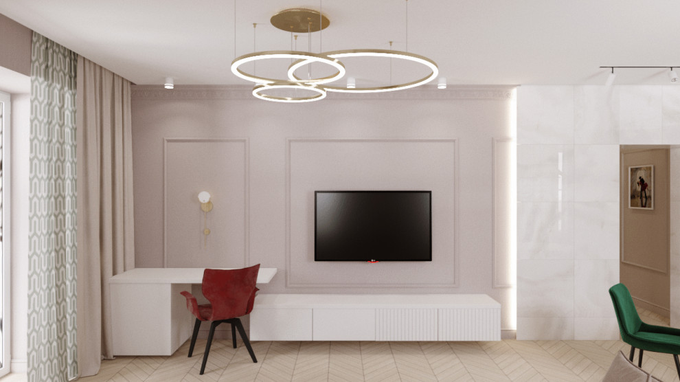 Звонкий интерьер для яркой хозяйки. Квартира в Новосибирске