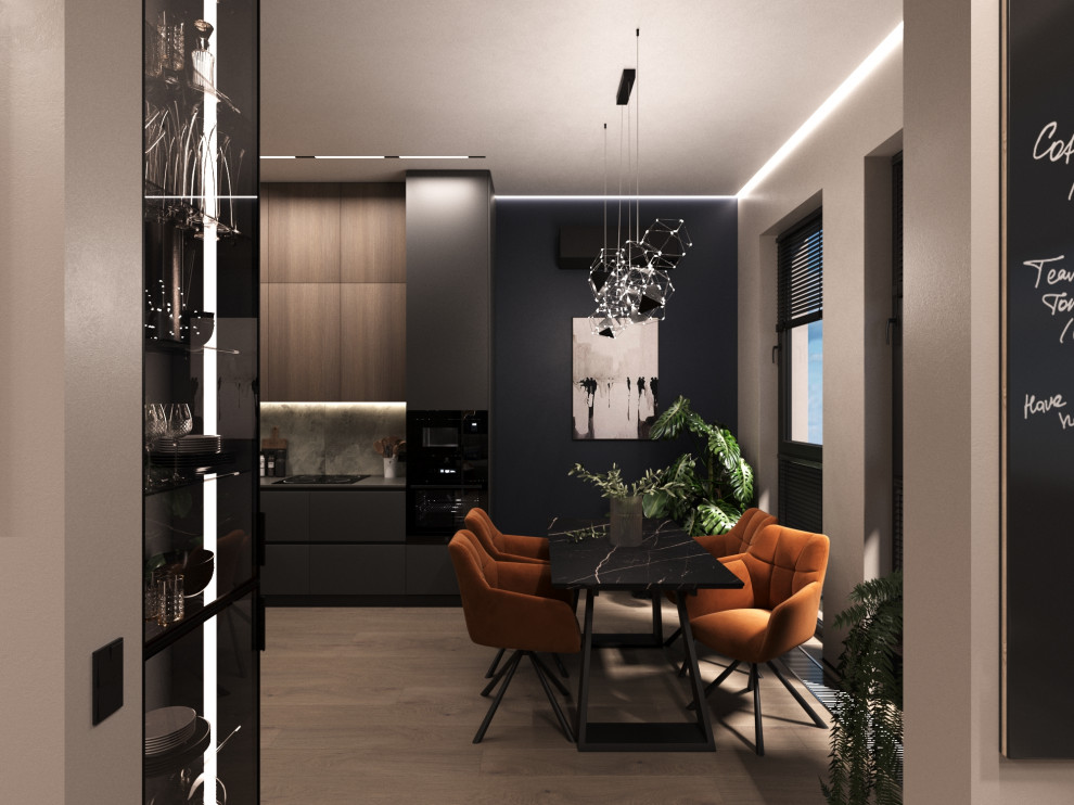 Дизайн интерьера квартиры 77 м2 с 2-мя санузлами и гардеробной