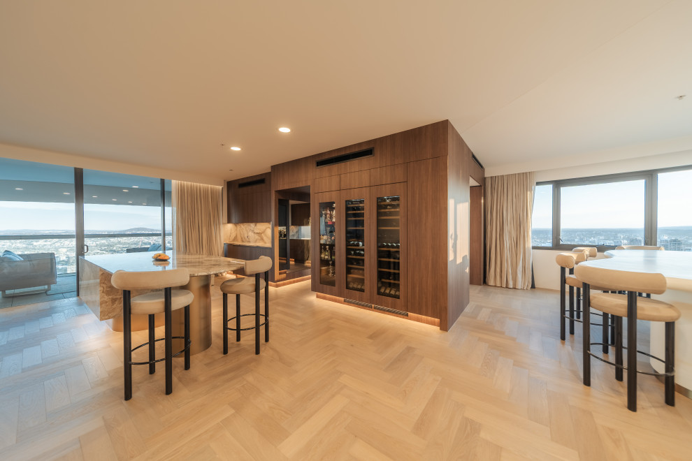 Contemporary wine cellar in Brisbane.