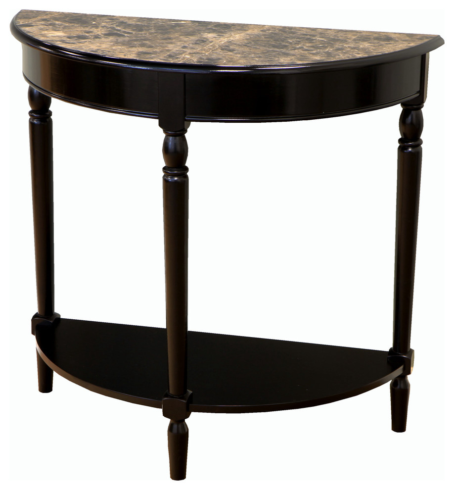 Entryway Table With Faux Marble Top Black Traditional Console