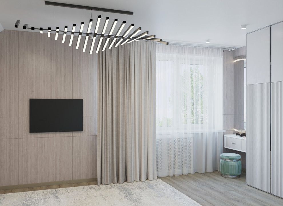 Спальня в стиле лофт в загородном доме