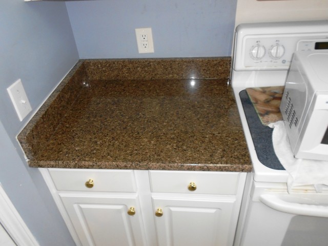 8 17 12 Desert Brown Granite Great Contrast With White Cabinets