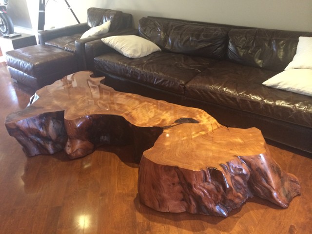 Large Redwood Slab Coffee Table Contemporary Los Angeles Large Redwood Slab Coffee Table Contemporary Los Angeles