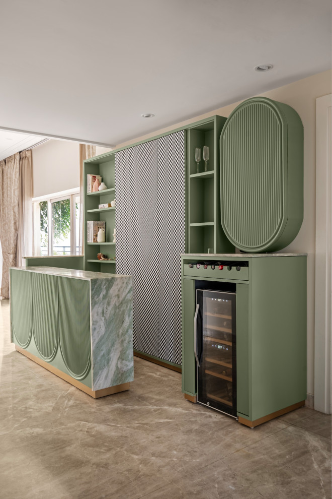 Inspiration for a contemporary home bar in Delhi.