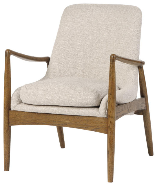 Eamon Accent Chair, Cream and Brown Midcentury Armchairs And Accent Chairs by Lighting New