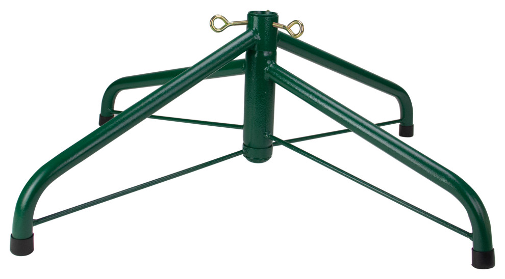 Green Foldable Artificial Christmas Tree Stand For Trees Up To 9' Tall Christmas Tree Stands