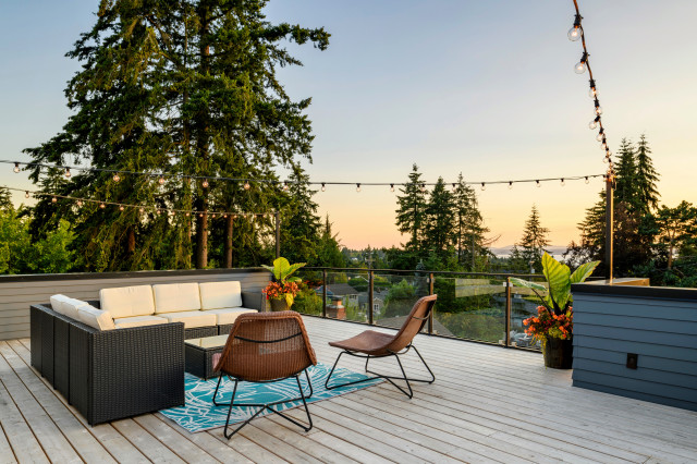 Contemporary Deck trendy-terrasse