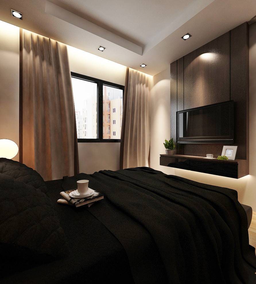 Modern bedroom in Singapore.