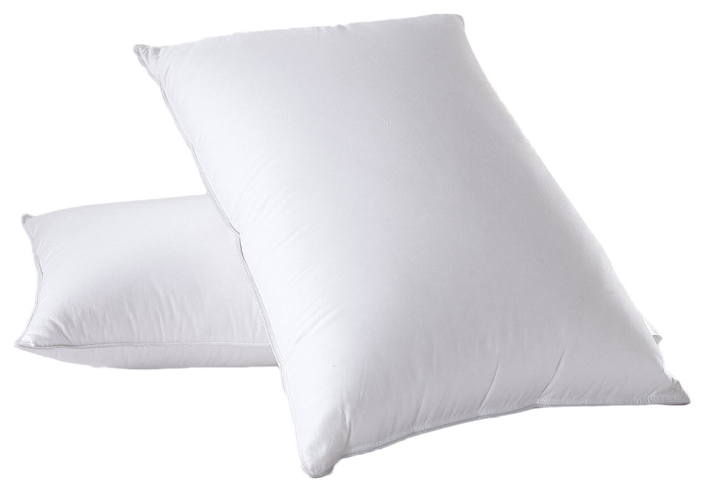 500 TC 100% Cotton Firm Down Pillow, King, Set of 2
