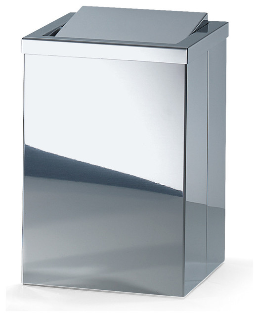 DWBA Square Stainless Steel Wastebasket Trash Can With Swing Lid