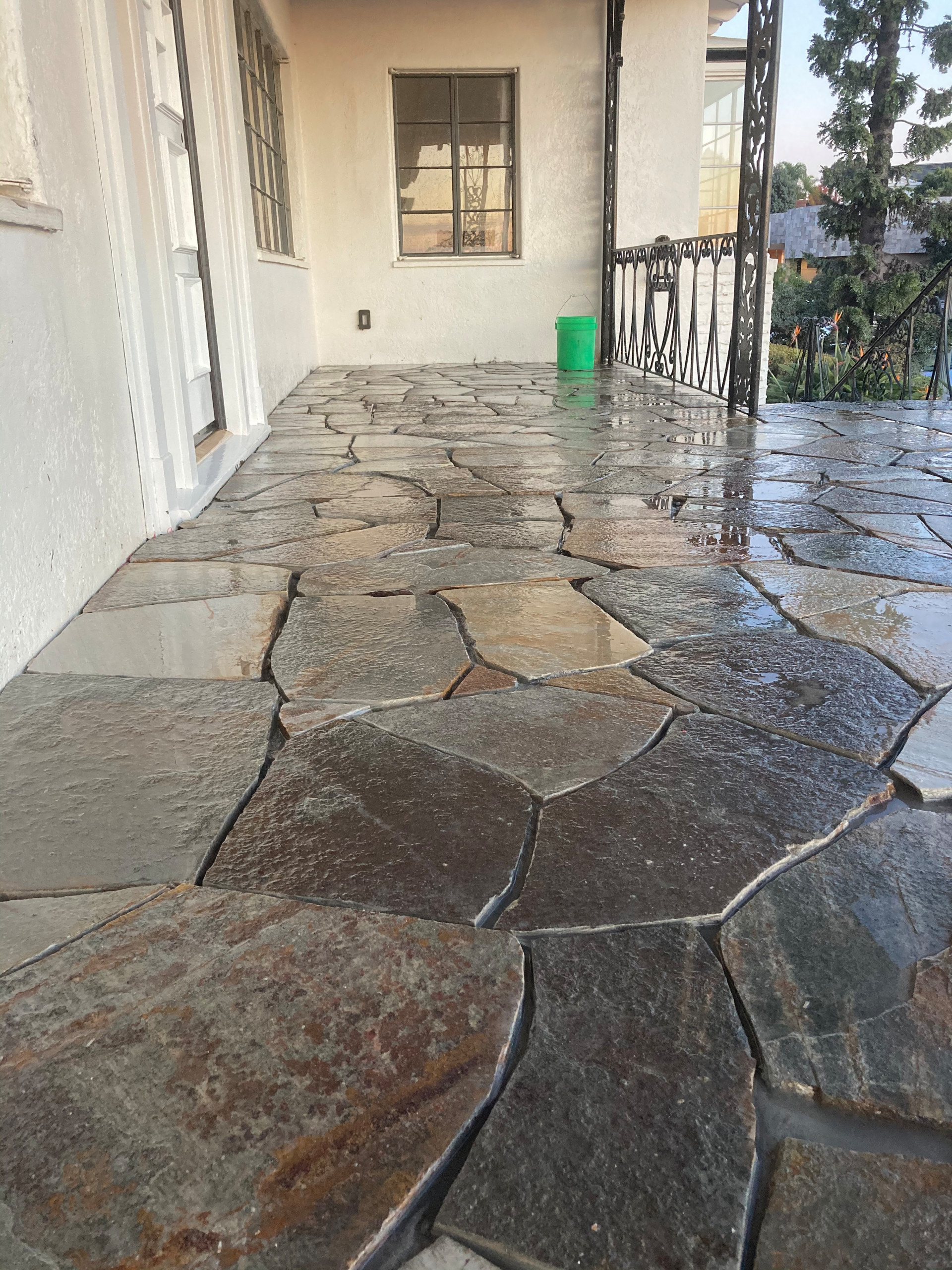 Mortared Down the Flagstone in Mission Hills