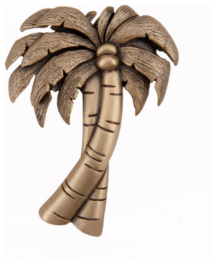 Palm Tree Knob, Museum Gold Tropical And Drawer