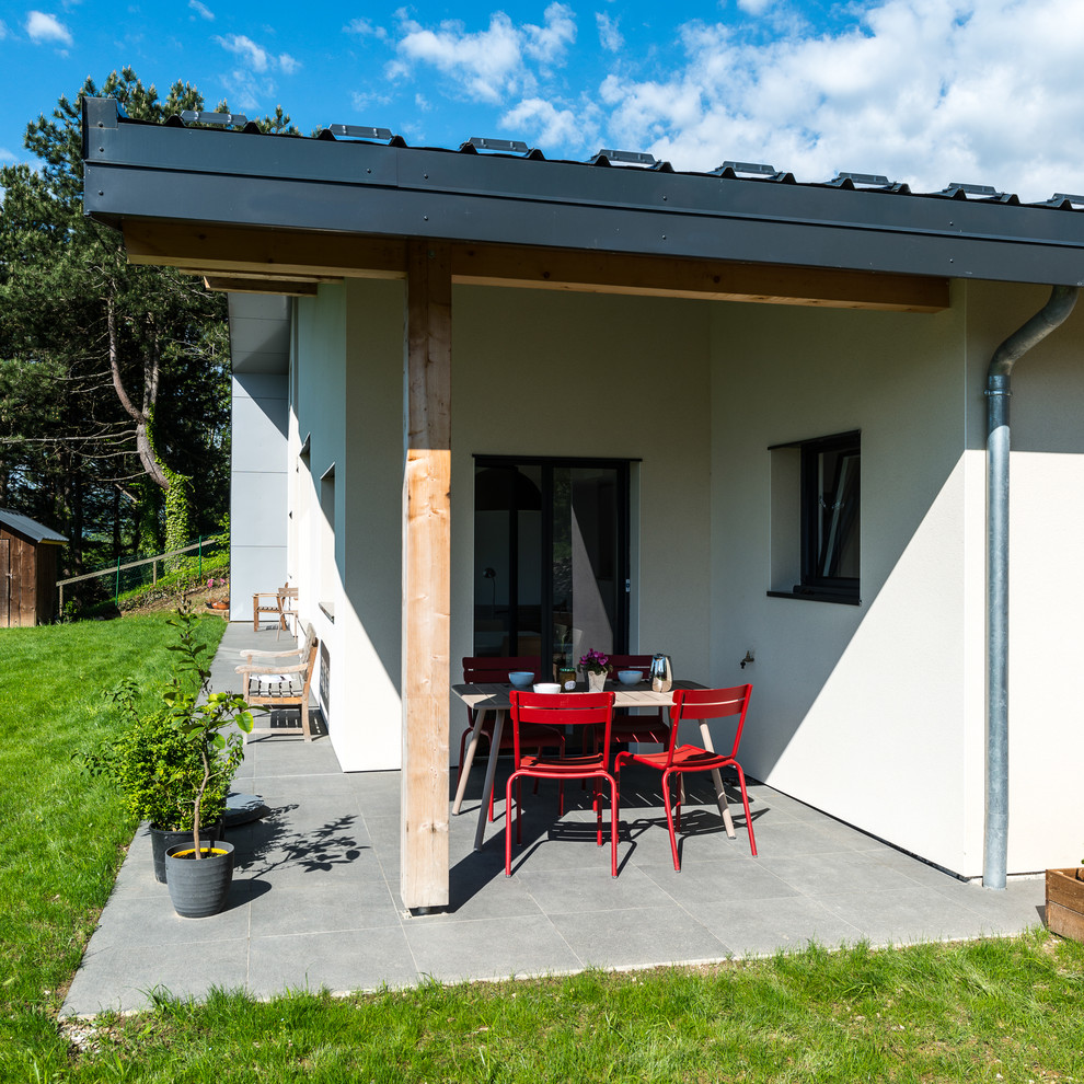 Inspiration pour une terrasse design.