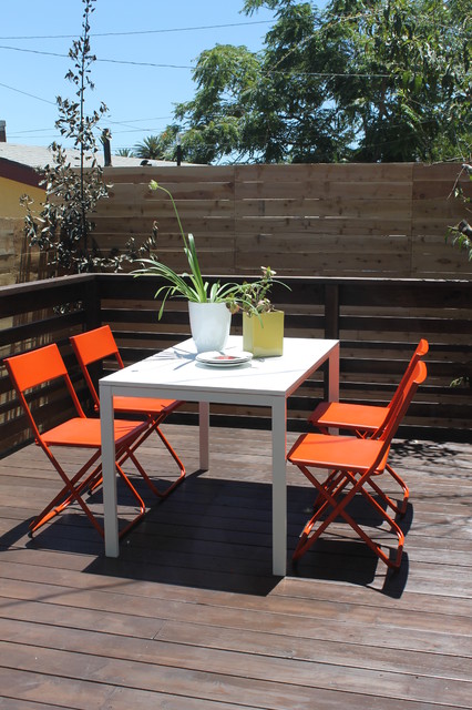 Orange And White Deck Furniture With Ikea Chairs And Table