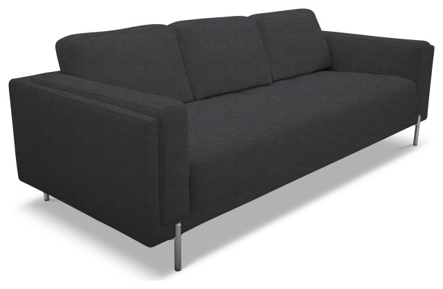 Divani Casa Schmidt Modern Black Leather Sofa