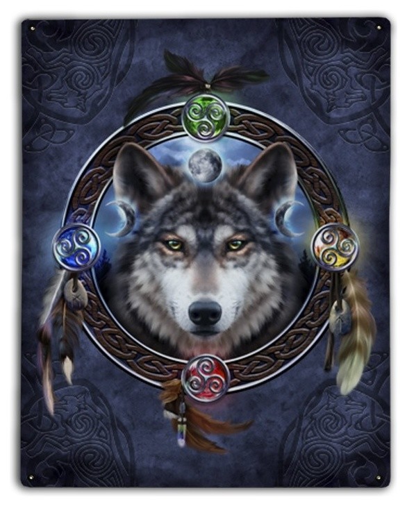 Celtic Wolf Guide, Classic Metal Sign