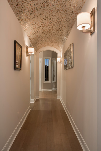 Custom Barrel Vaulted Ceiling Entry Hallway Modern Entry