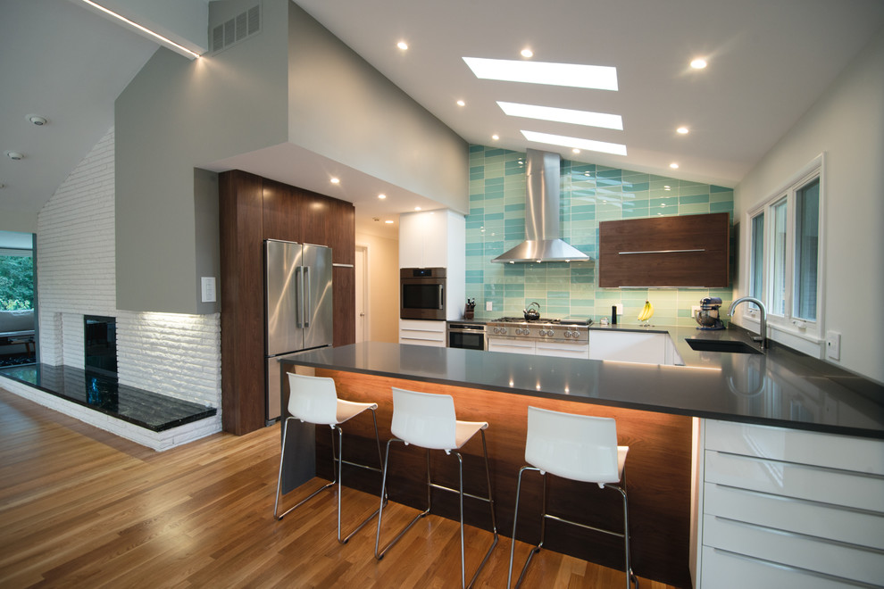 This is an example of a modern kitchen in Detroit.