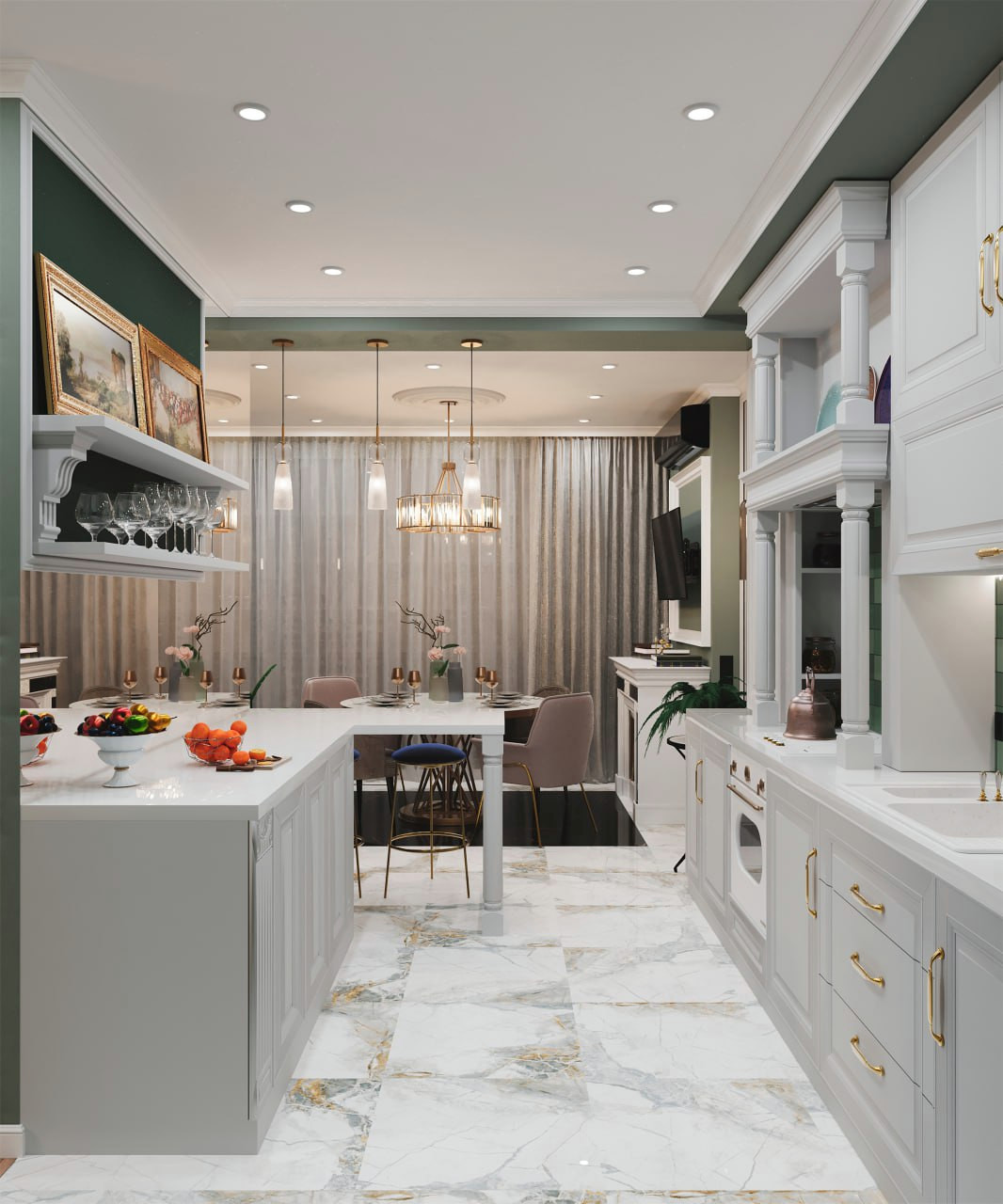 Мягкий интерьер  с деталями.