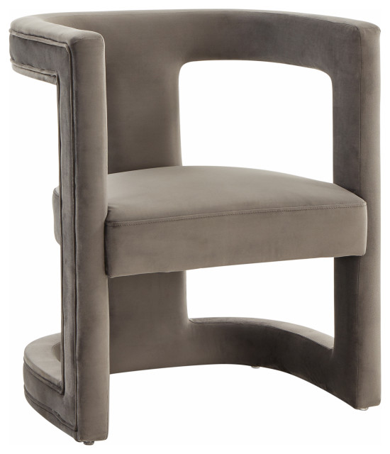 Modrest Kendra Modern Gray Fabric Accent Chair