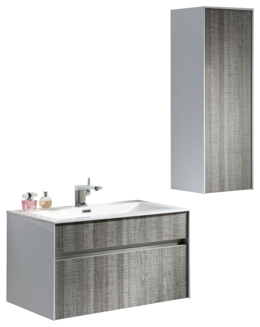 24 Bathroom Vanity Modern 24" tona ash gray wall mount modern bathroom vanity - modern 24 Bathroom Vanity Modern 24" tona ash gray wall mount modern bathroom vanity - modern