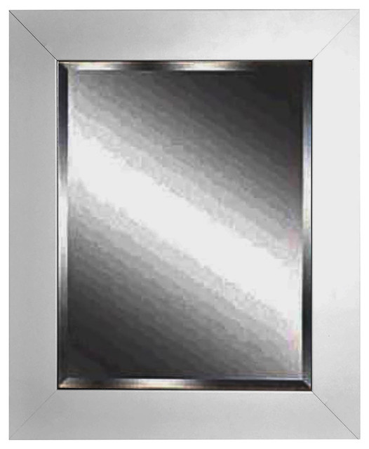 Rayne Mirrors Home Decorative White Satin Wide Wall Mirror 21 5 X25