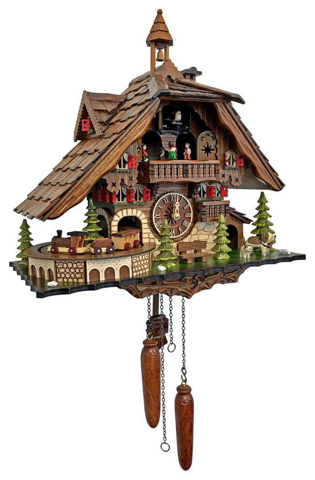 Engstler Batteryoperated Cuckoo Clock Full Size Rustic Cuckoo