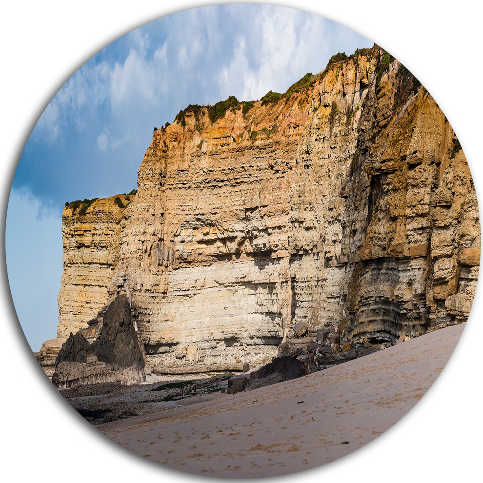 Portuguese Atlantic Coast Panorama, Landscape Disc Metal Wall Art, 11"
