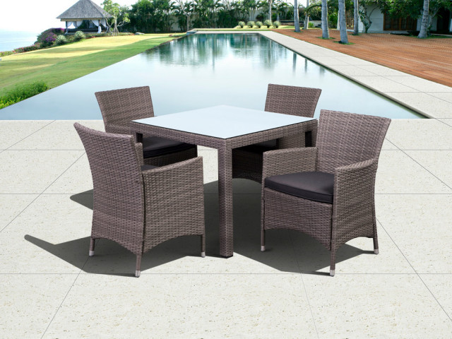 International Home Liberty 5 Piece Wicker Patio Dining Set Gray And International Home Liberty 5 Piece Wicker Patio Dining Set Gray And