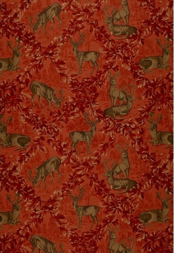 Woburn Meadow Fabric, Red