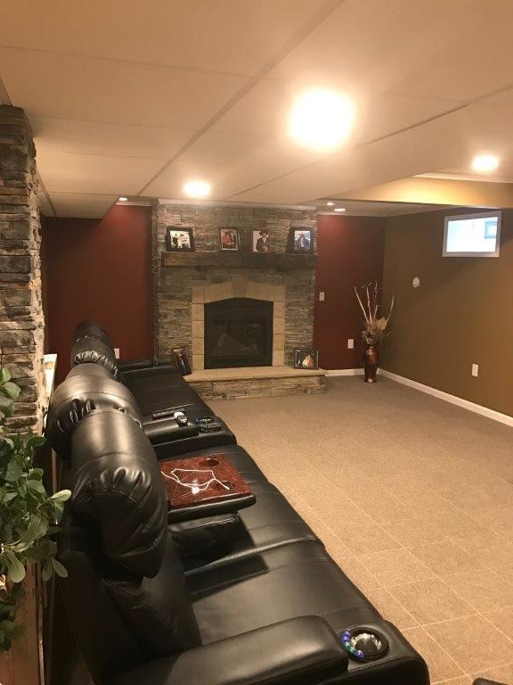 This is an example of a contemporary basement in New York.