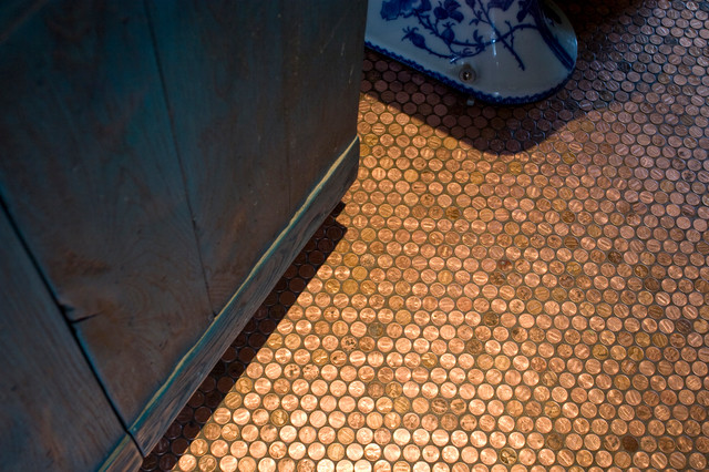 Creatice Copper Penny Floor for Simple Design