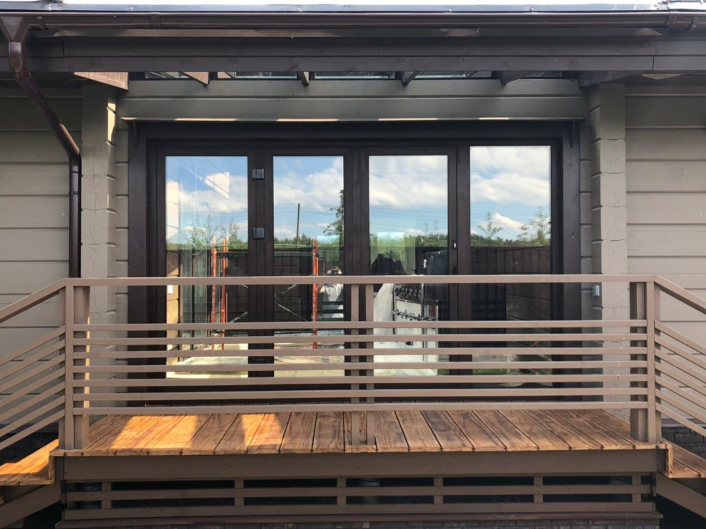 Остекление крыши и дверь - гармошка в беседку