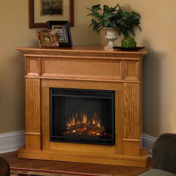 Real Flame Light Oak Camden Convertible Electric Fireplace