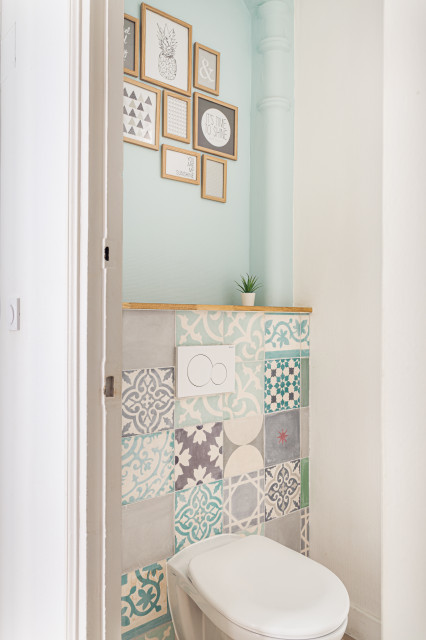 Courbevoie - Toilettes en carreaux de ciment - Modern - Powder Room - Other  - by LOON Interior Design | Houzz