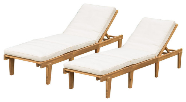 Gdf Studio Paolo Outdoor Teak Brown Wood Chaise Lounge With Cushions Set Of 2 Craftsman Outdoor Chaise Lounges By Gdfstudio
