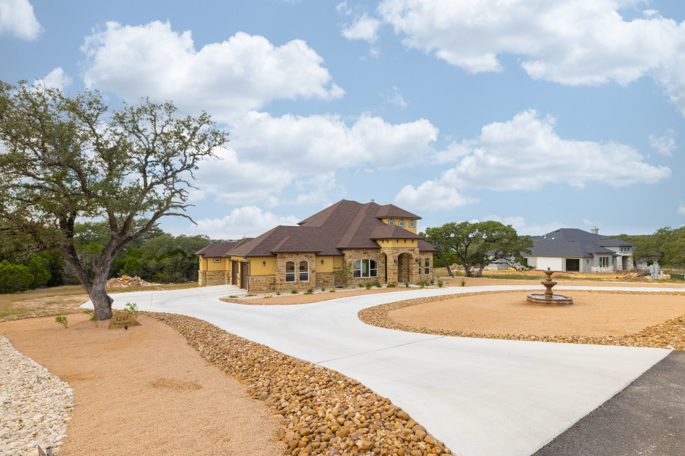 Transitional exterior home idea in Austin