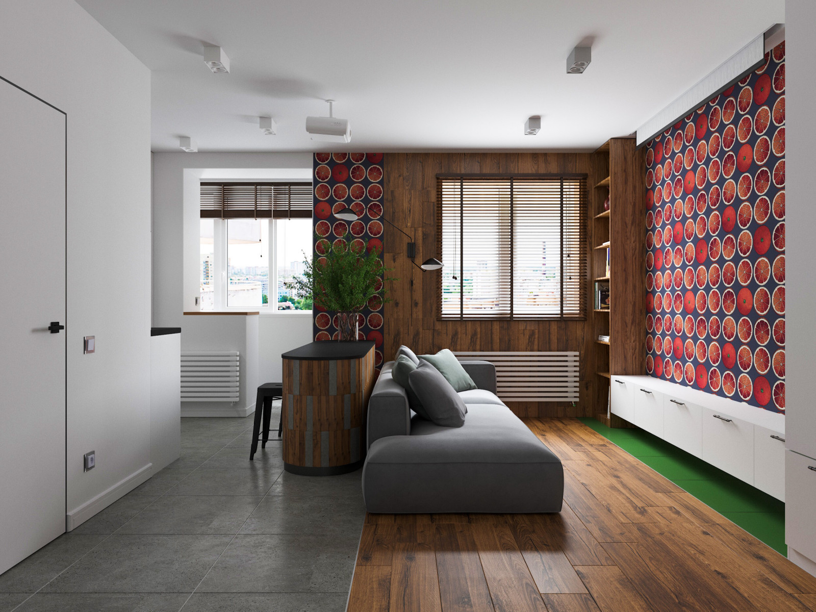 Квартира-студия. Кухня-гостиная