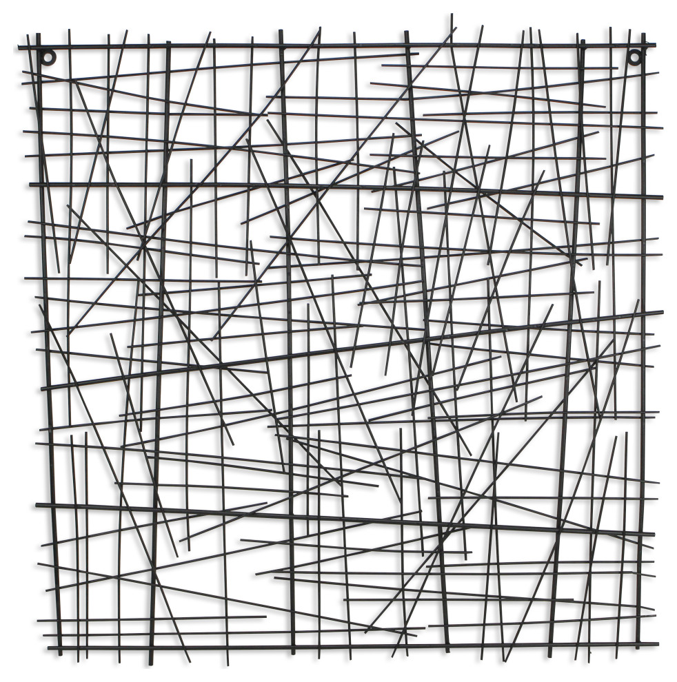 Black Square Abstract Wall Art Industrial Metal Wall Art by