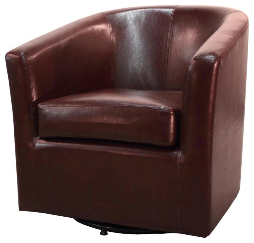 Hayden Swivel Bonded Leather Chair - Transitional - Armchairs And Accent Chairs - by What A Room