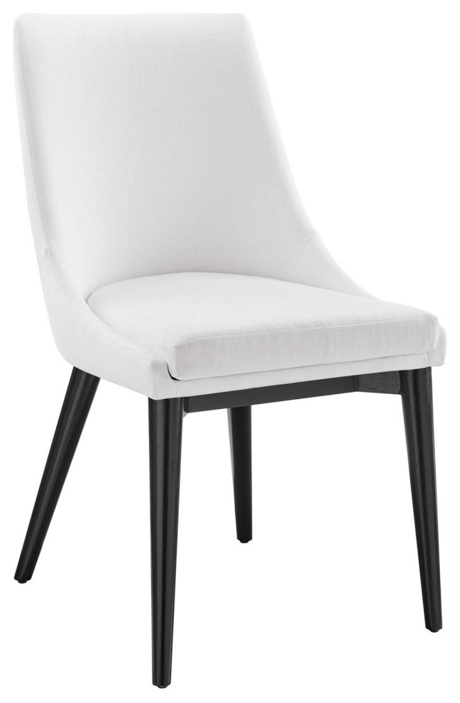 Viscount Upholstered Fabric Dining Side Chair, White