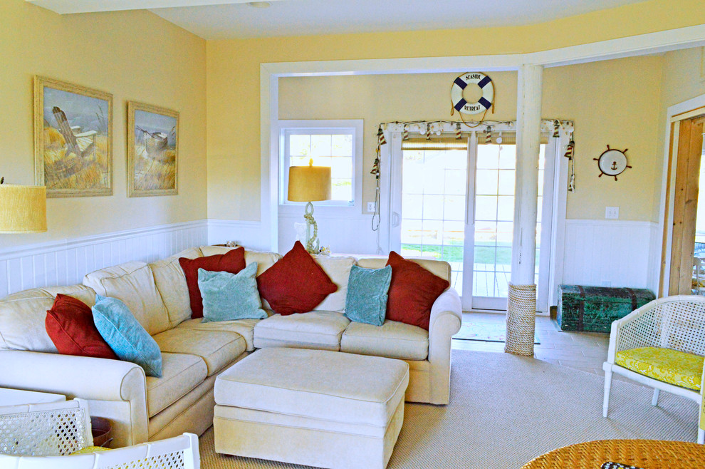 Inspiration for a beach style family room in Seattle.