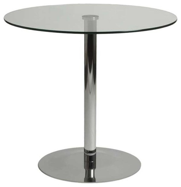 Eurostyle Ava Round Clear Glass Bistro Table W Chrome Base Modern Eurostyle Ava Round Clear Glass Bistro Table W Chrome Base