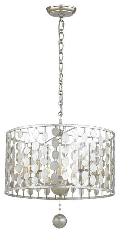 Crystorama Layla 5-Light Antique Silver Chandelier