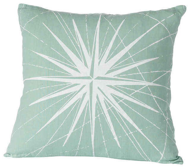 Montauk Compass Rose Pillow Beach Style Decorative Pillows by