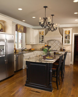 White kitchen black island - Traditional - Kitchen - Other - by HOUCK ...